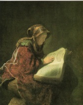 Anciana leyendo (La madre de Rembrandt), Rembrandt. (1631).